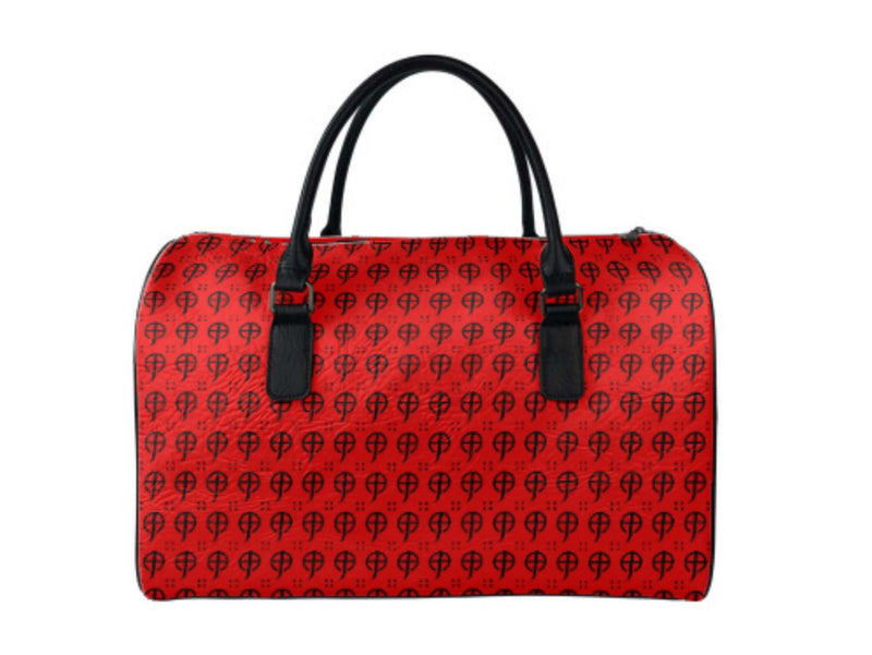 Red mcm duffle bag on sale