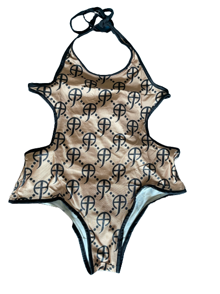 CC Halter Scoop Neck Cutout One Piece Swimsuit