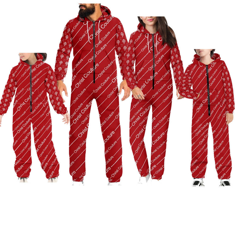 CC- Signature All-Over Hoodie Pajama (Red)